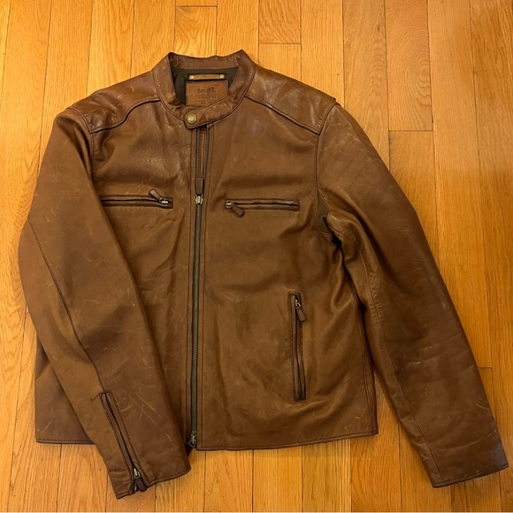 Coach Other - Coach Men’s Brown Racer Leather Jacket